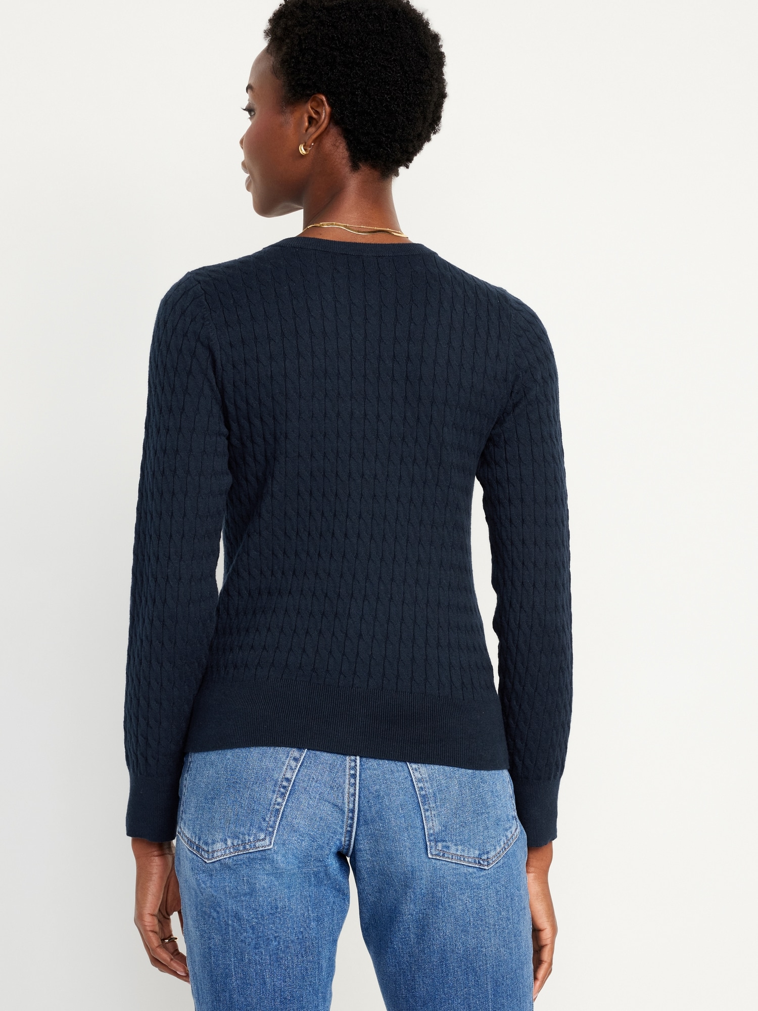 SoSoft Crew Neck Cable Sweater Old Navy