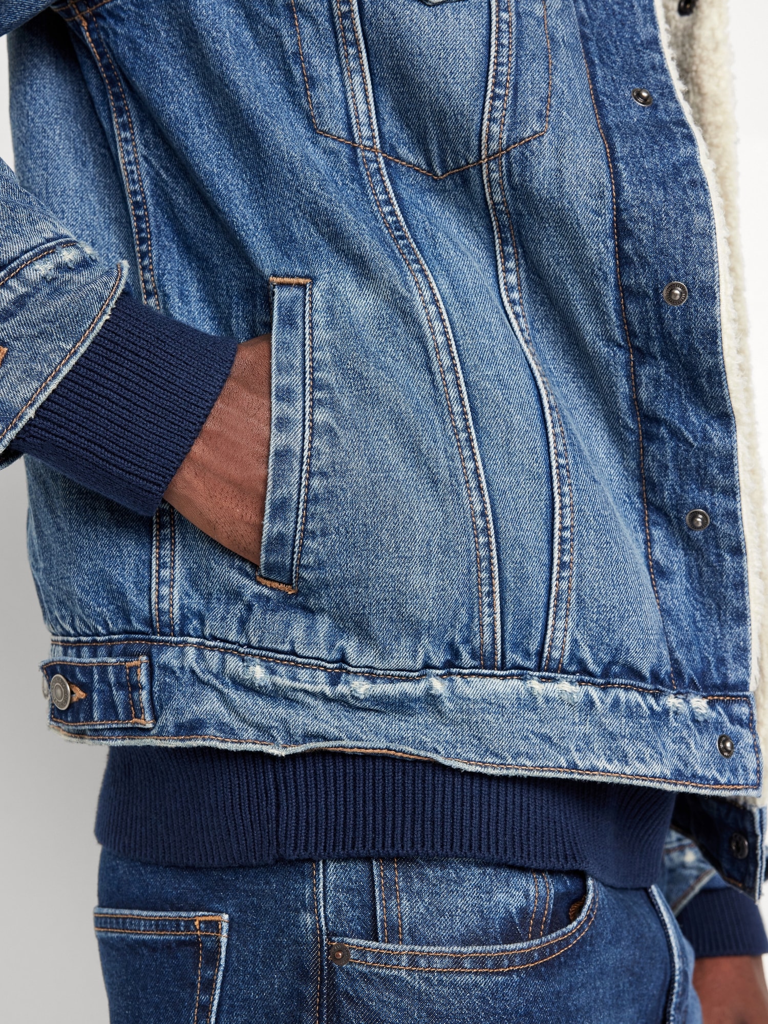 Sherpa-Lined Jean Jacket