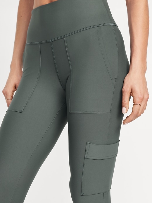 Image number 3 showing, High-Waisted PowerSoft Cargo 7/8 Leggings