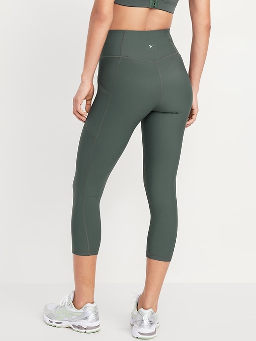 Image number 2 showing, High-Waisted PowerSoft Crop Pocket Leggings