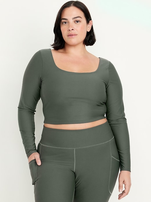 Image number 7 showing, PowerSoft Long-Sleeve Crop Support Top