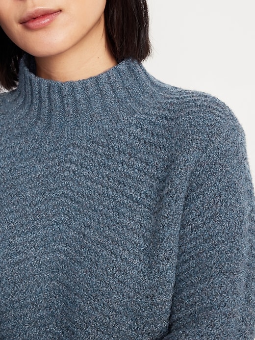 Image number 5 showing, Mock-Neck Crop Sweater