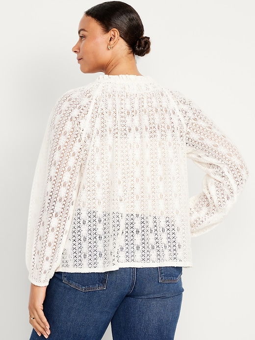 Image number 6 showing, Split-Neck Lace Top