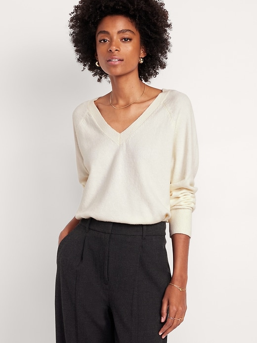 Image number 1 showing, SoSoft Loose V-Neck Sweater