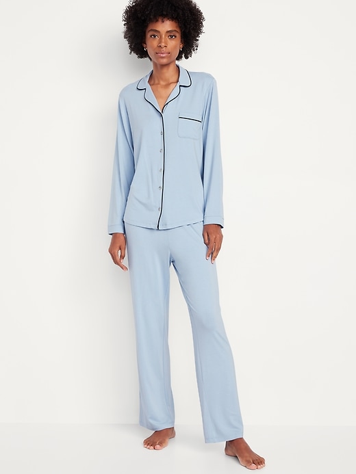 Image number 1 showing, Knit Jersey Pajama Pant Set