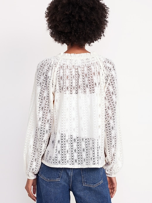 Image number 2 showing, Split-Neck Lace Top