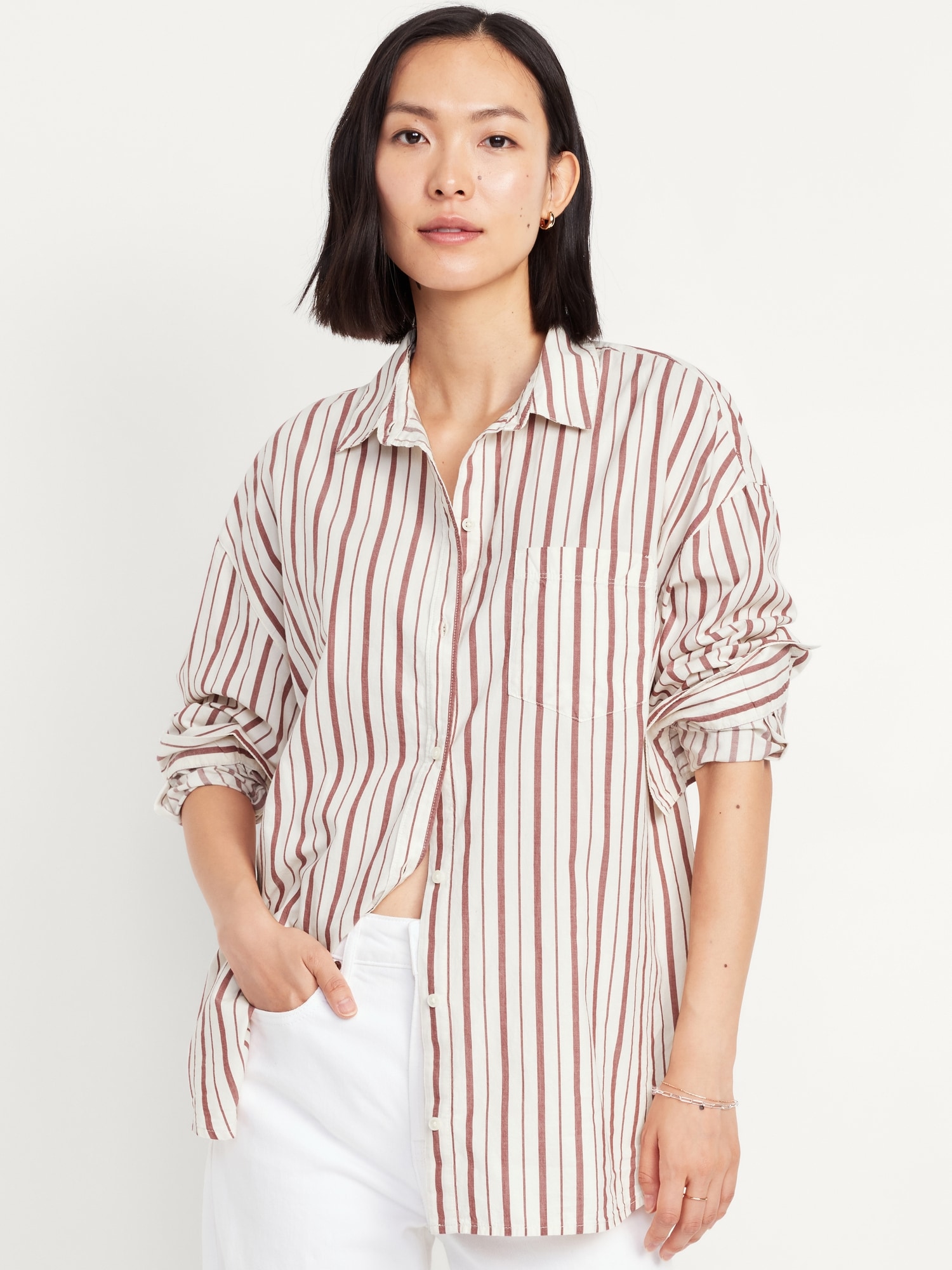 Oversized Button-Down Boyfriend Shirt