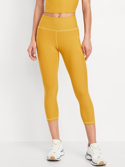 Image number 1 showing, High-Waisted PowerSoft Crop Leggings