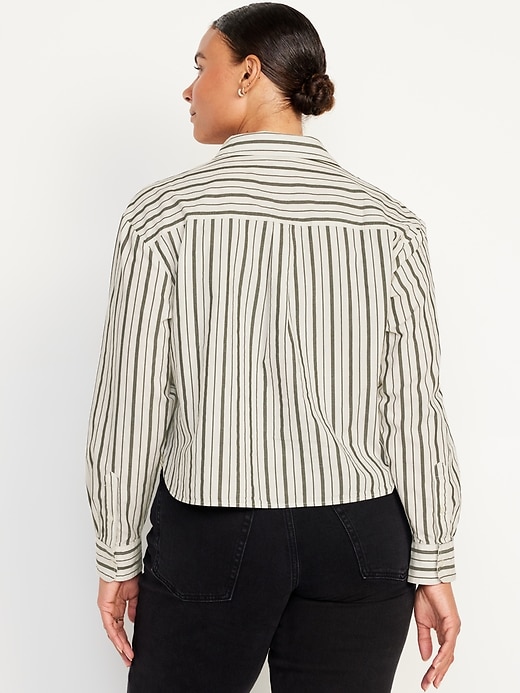 Image number 6 showing, Button-Down Crop Shirt