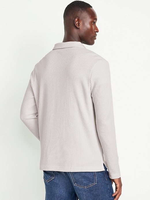 Image number 6 showing, Quarter-Zip Waffle Polo Sweater