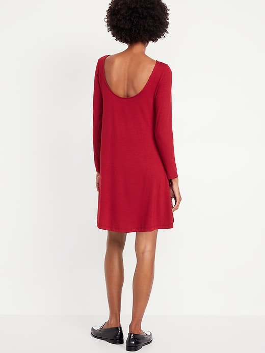 Image number 2 showing, Long-Sleeve Mini Swing Dress