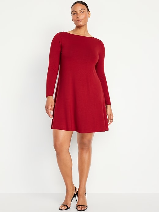 Image number 4 showing, Long-Sleeve Mini Swing Dress