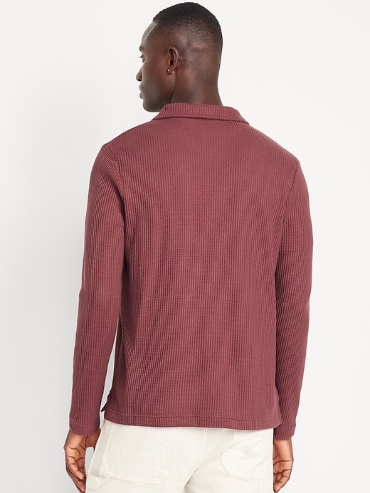 Image number 2 showing, Quarter-Zip Waffle Polo Sweater