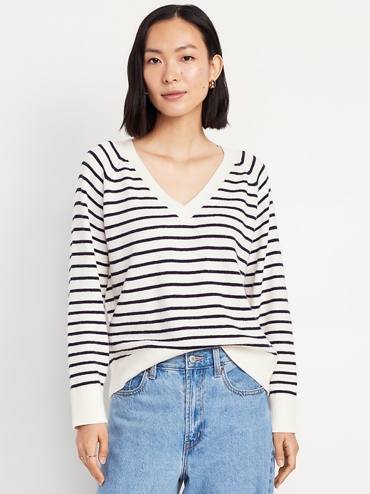 Image number 1 showing, SoSoft Loose V-Neck Sweater