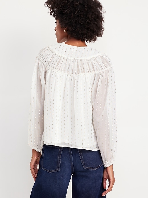 Image number 2 showing, Split-Neck Chiffon Top