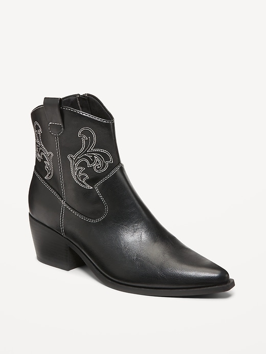 Image number 1 showing, Faux Leather Western Boot