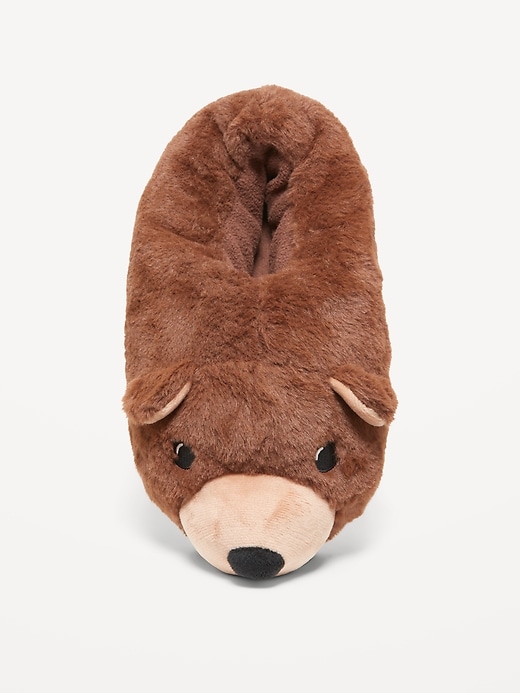 View large product image 2 of 4. Gender-Neutral Microfleece Critter Slippers for Kids