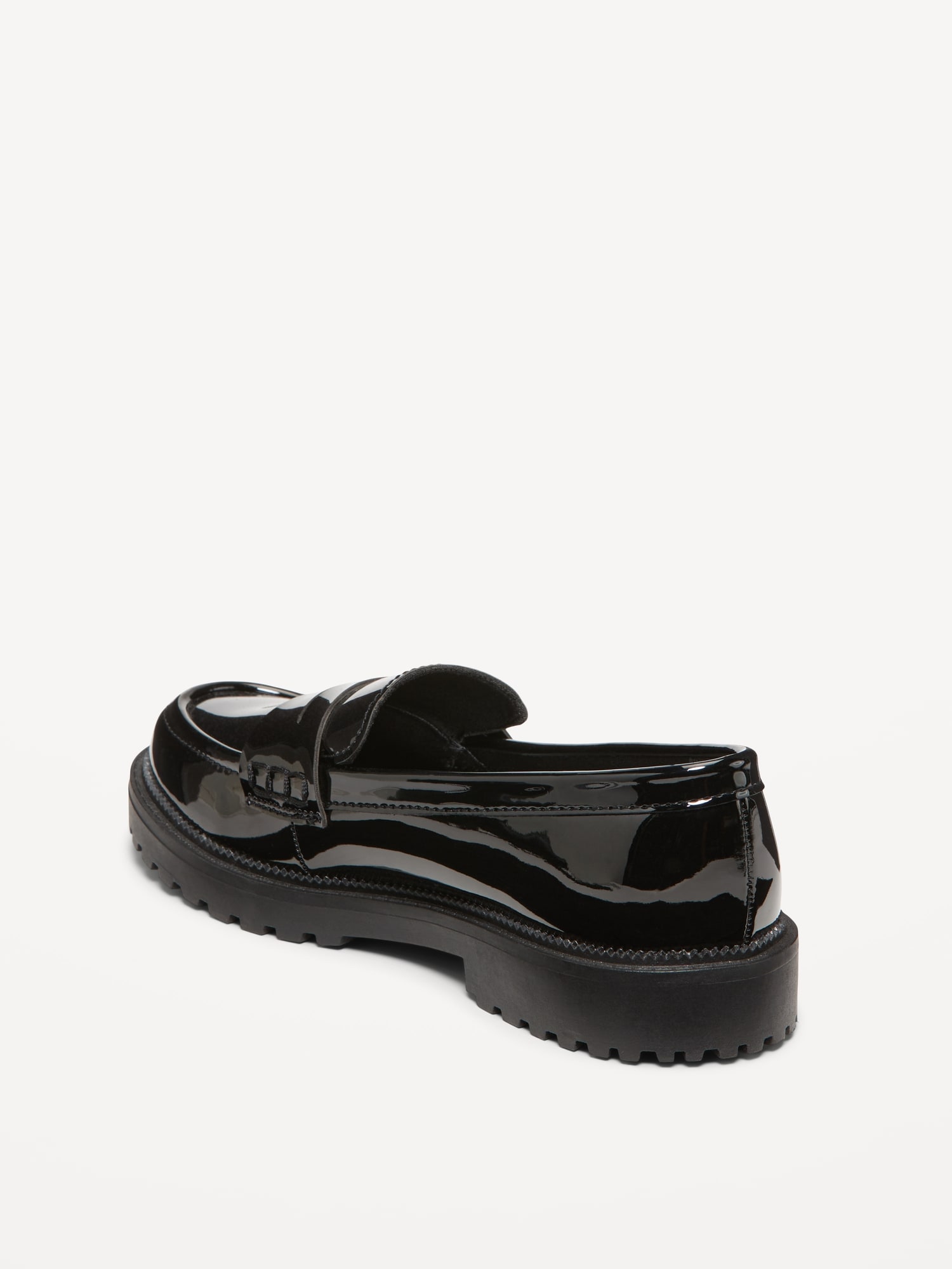 Shiny Faux-Leather Chunky Heel Loafers for Toddler Girls