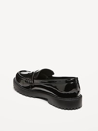 View large product image 4 of 4. Shiny Faux-Leather Chunky Heel Loafers for Toddler Girls