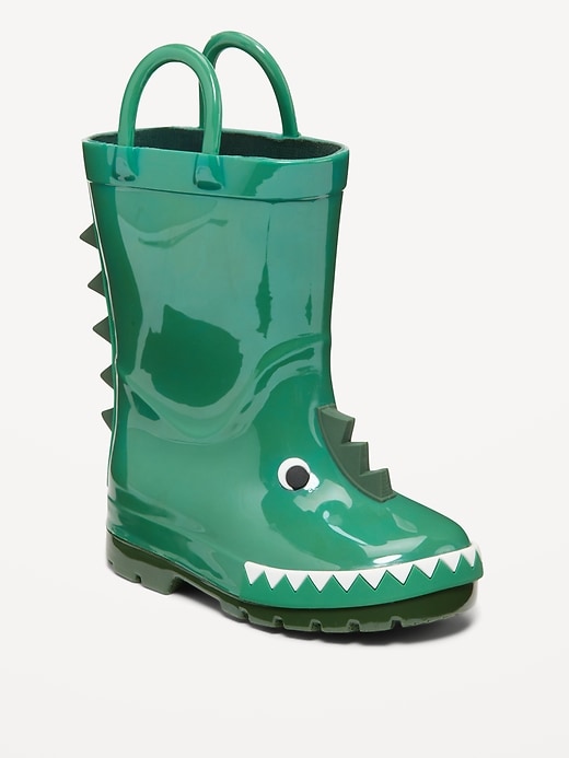 Voir une image plus grande du produit 1 de 4. Bottes de pluie hautes à imprimé de dinosaure pour tout-petit garçon