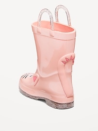 Voir une image plus grande du produit 3 de 4. Bottes de pluie hautes à imprimé de chat pour toute-petite fille