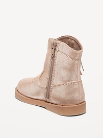 Voir une image plus grande du produit 3 de 4. Bottes western brillantes à glissière latérale pour toute-petite fille