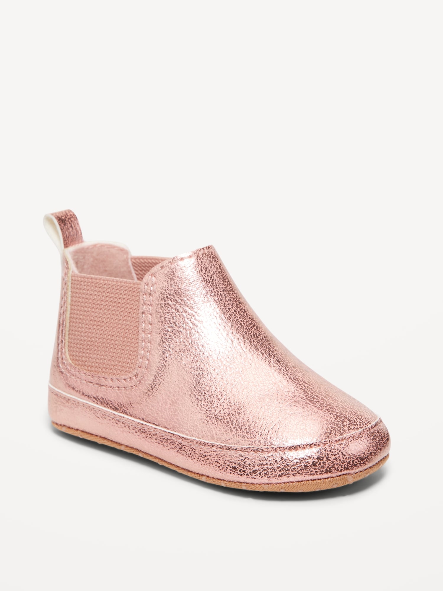 Metallic Faux-Leather Chelsea Boots for Baby