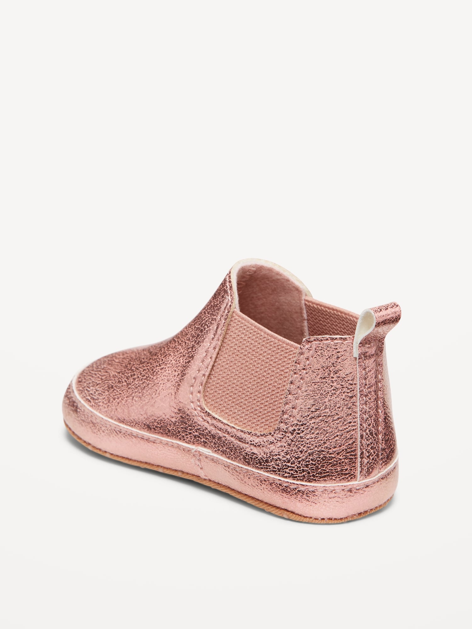 Metallic Faux-Leather Chelsea Boots for Baby