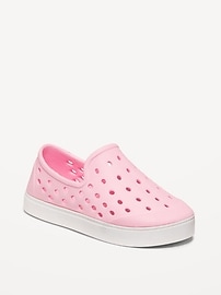 Image number 1 showing, Perforated Slip-On Shoes for Toddler Girls (Partially Plant-Based)