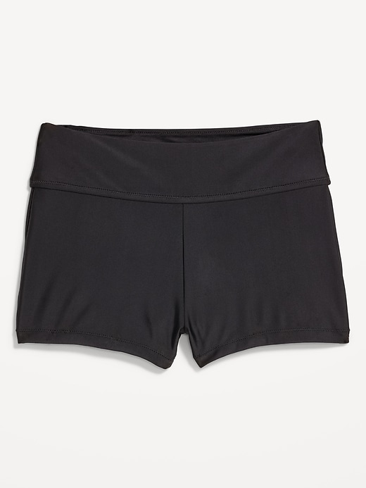 Image number 4 showing, High-Waisted Matte Swim Shorts -- 2-inch inseam