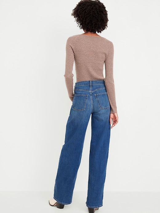 Image number 4 showing, High-Waisted Wow Wide-Leg Jeans