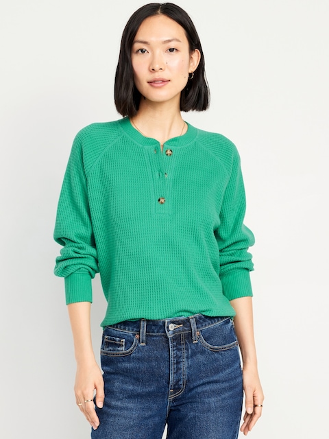 Cozy Waffle Henley T-Shirt