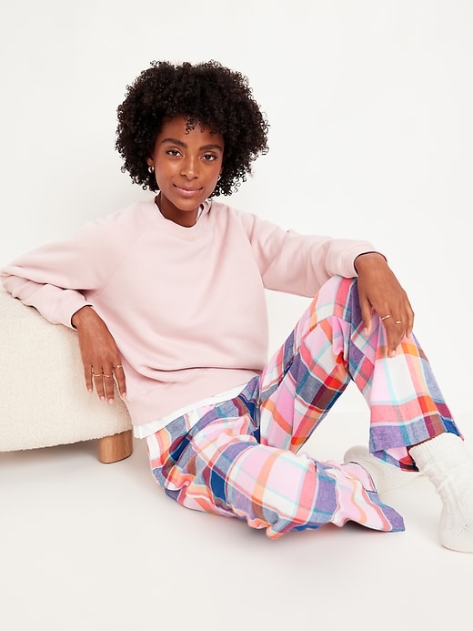 Image number 3 showing, Mid-Rise Flannel Pajama Pants for Women