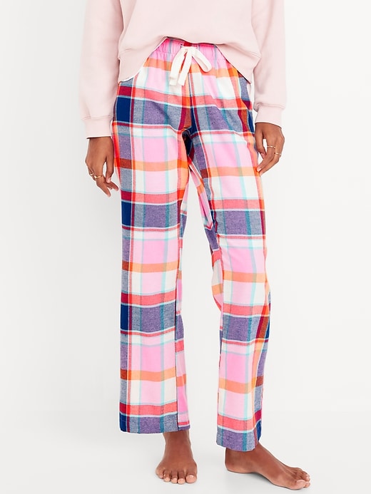 Image number 1 showing, Mid-Rise Flannel Pajama Pants for Women