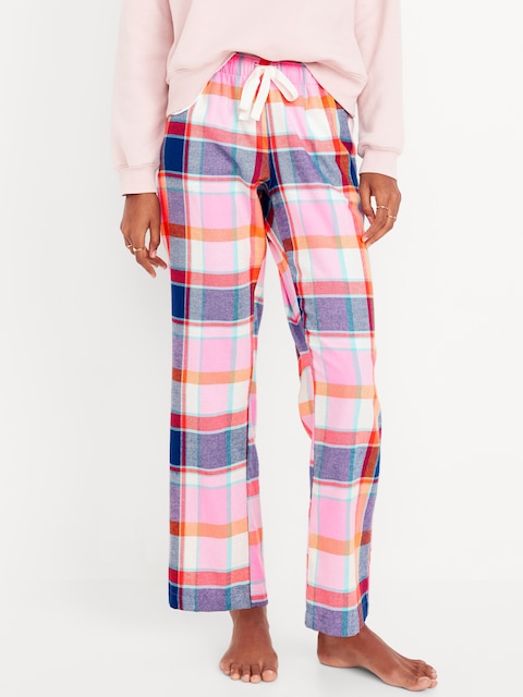 Mid-Rise Flannel Pajama Pants for Women