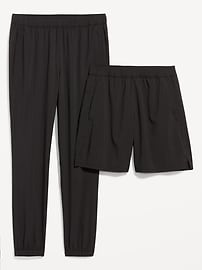 L'image numéro 1 présente Ensemble pantalon et short d’entraînement tissés essentiels