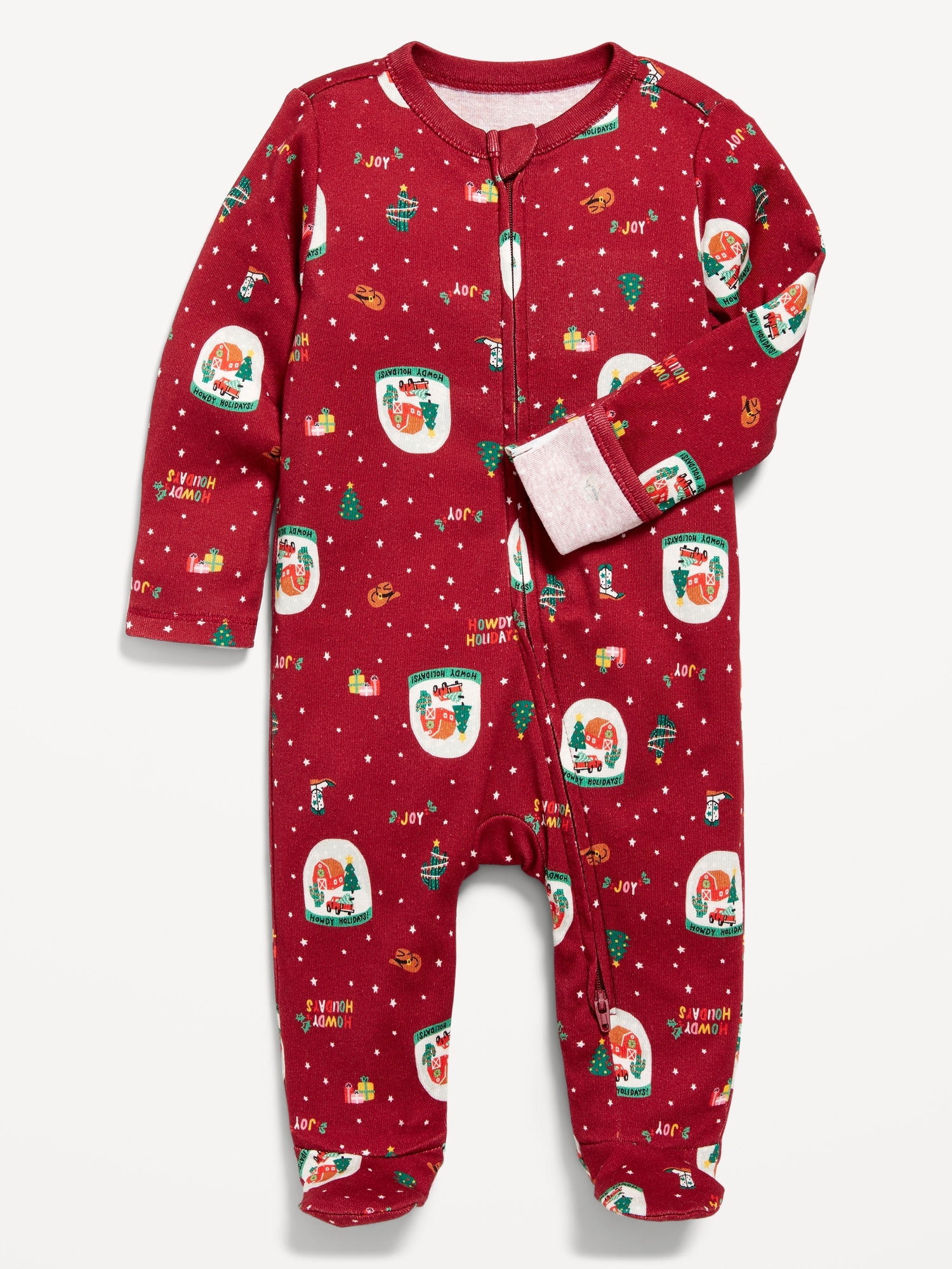 2-Way-Zip Printed Sleep & Play Footed One-Piece for Baby