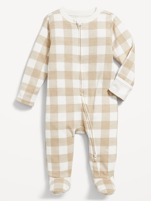 Image number 1 showing, 2-Way-Zip Printed Sleep & Play Footed One-Piece for Baby