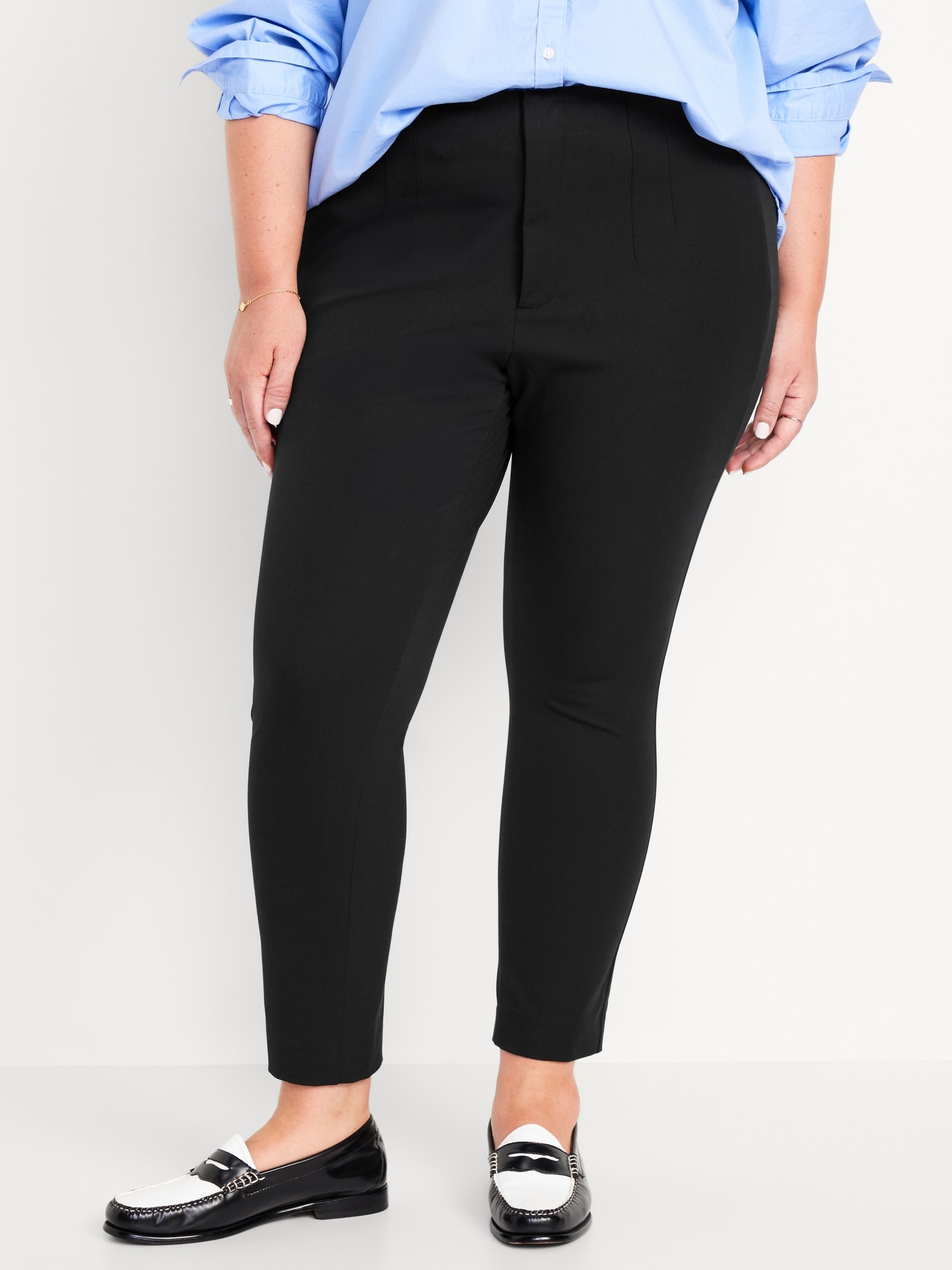 High waisted black skinny dress pants best sale