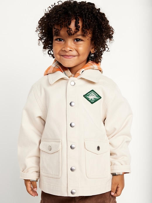 View large product image 1 of 3. Collared Button-Front Utility Jacket for Toddler Boys