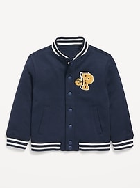 Voir une image plus grande du produit 3 de 3. Blouson aviateur à imprimé boutonné à l’avant pour tout-petit garçon