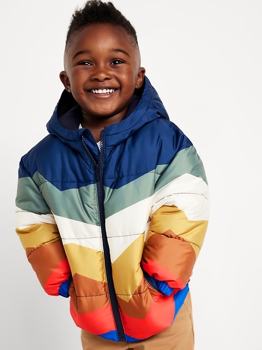 View large product image 1 of 2. Water-Resistant Printed Puffer Jacket for Toddler Boys