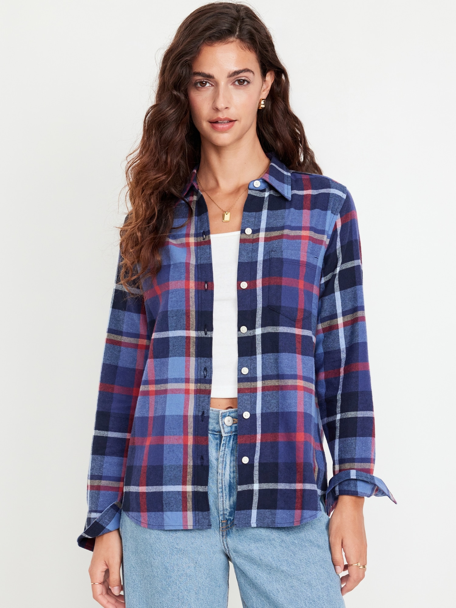 Classic Flannel Button-Down Shirt