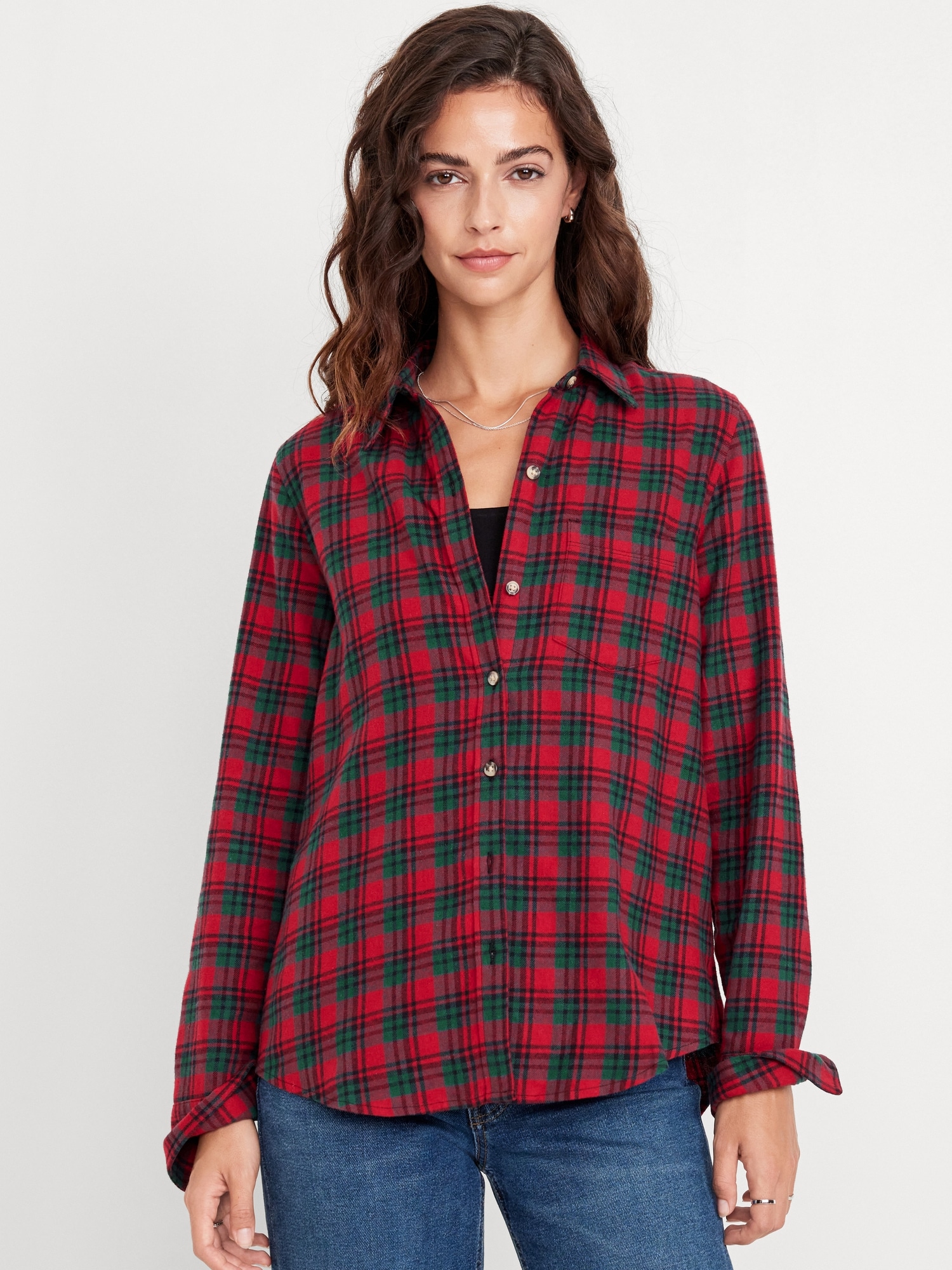 Classic Flannel Button-Down Shirt