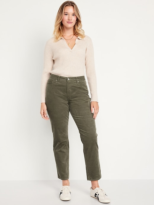 Image number 4 showing, High-Waisted OG Straight Corduroy Ankle Pants