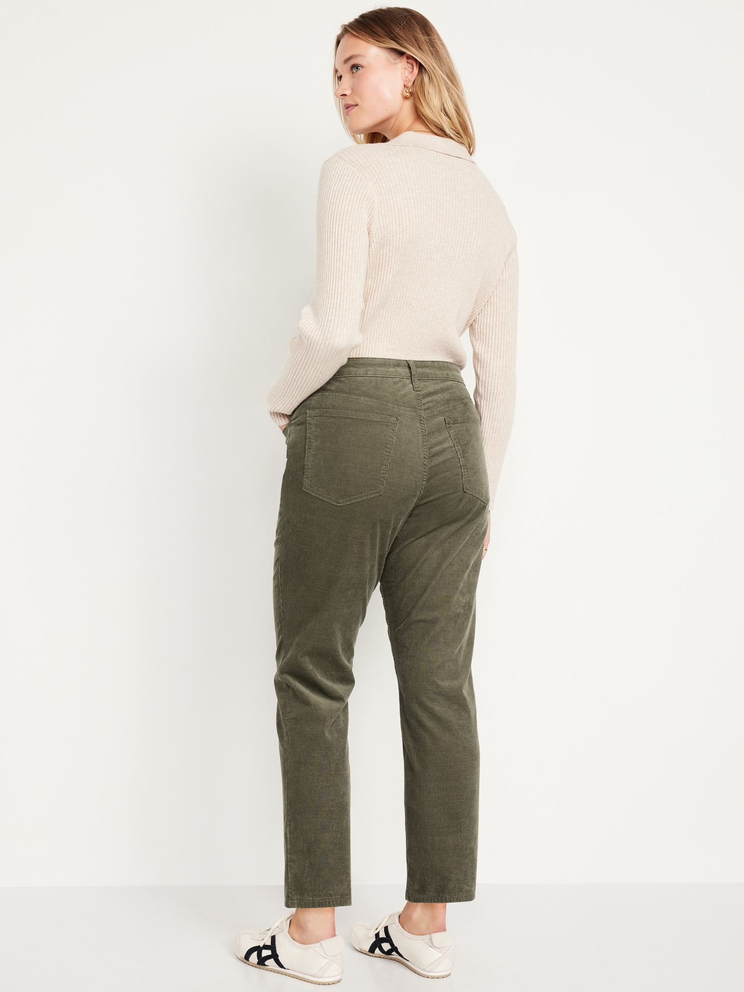 High-Waisted OG Straight Corduroy Ankle Pants