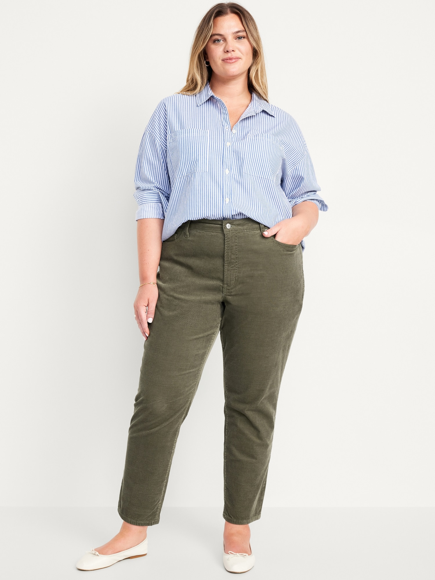 High-Waisted OG Straight Corduroy Ankle Pants