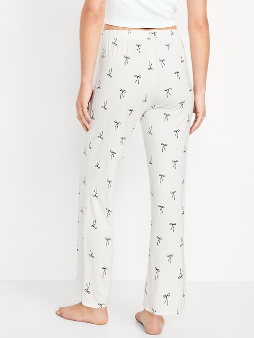 Image number 2 showing, Mid-Rise Knit Jersey Pajama Pant