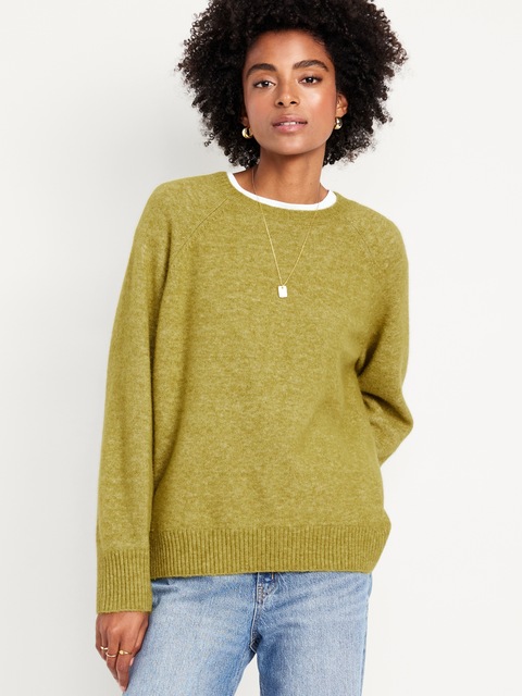 Cozy Crew-Neck Sweater - Mysterious Fern