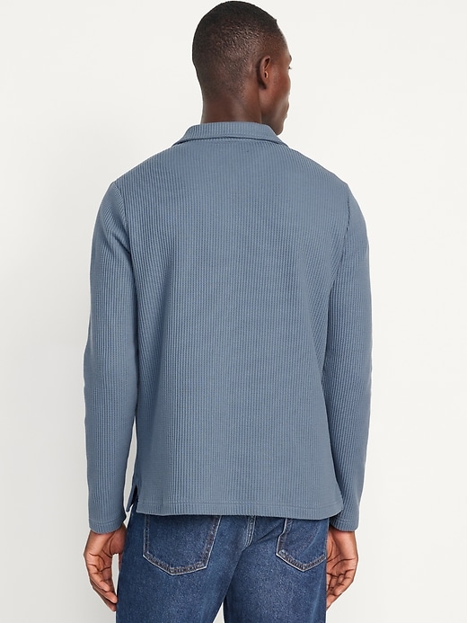 Image number 2 showing, Quarter-Zip Waffle Polo Sweater